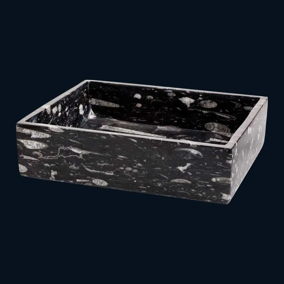 Lavabo da appoggio di design in marmo Ozzy, pezzo unico Viadurini