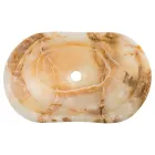 Lavabo da appoggio di design in pietra onice Lana, fatto a mano Viadurini
