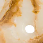 Lavabo da appoggio di design in pietra onice Lana, fatto a mano Viadurini