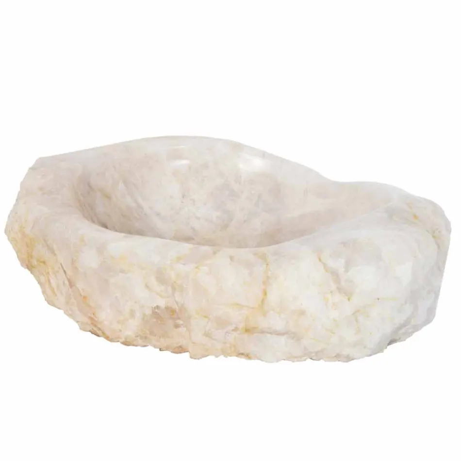 Lavabo da appoggio di design in quarzo cristallo Iva, fatto a mano Viadurini