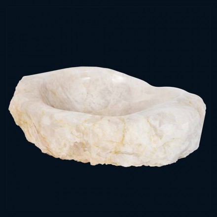 Lavabo da appoggio di design in quarzo cristallo Iva, fatto a mano Viadurini