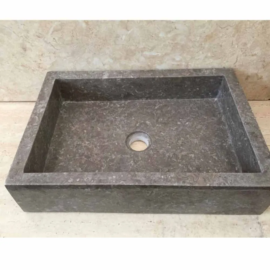 Lavabo da appoggio di design pezzo unico Jeff, in pietra naturale Viadurini