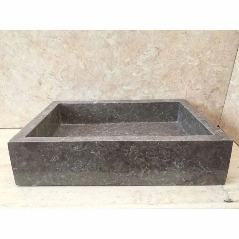 Lavabo da appoggio di design pezzo unico Jeff, in pietra naturale Viadurini