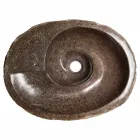 Lavabo da appoggio di moderno design in pietra di fiume, Busca Viadurini