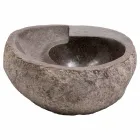 Lavabo da appoggio di moderno design in pietra di fiume, Busca Viadurini