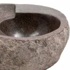 Lavabo da appoggio di moderno design in pietra di fiume, Busca Viadurini