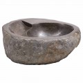 Lavabo da appoggio di moderno design in pietra di fiume, Busca