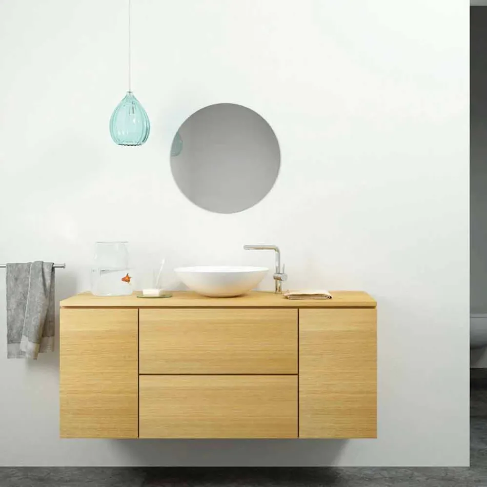Lavabo da appoggio freestanding circolare moderno made in Italy,Donnas Viadurini