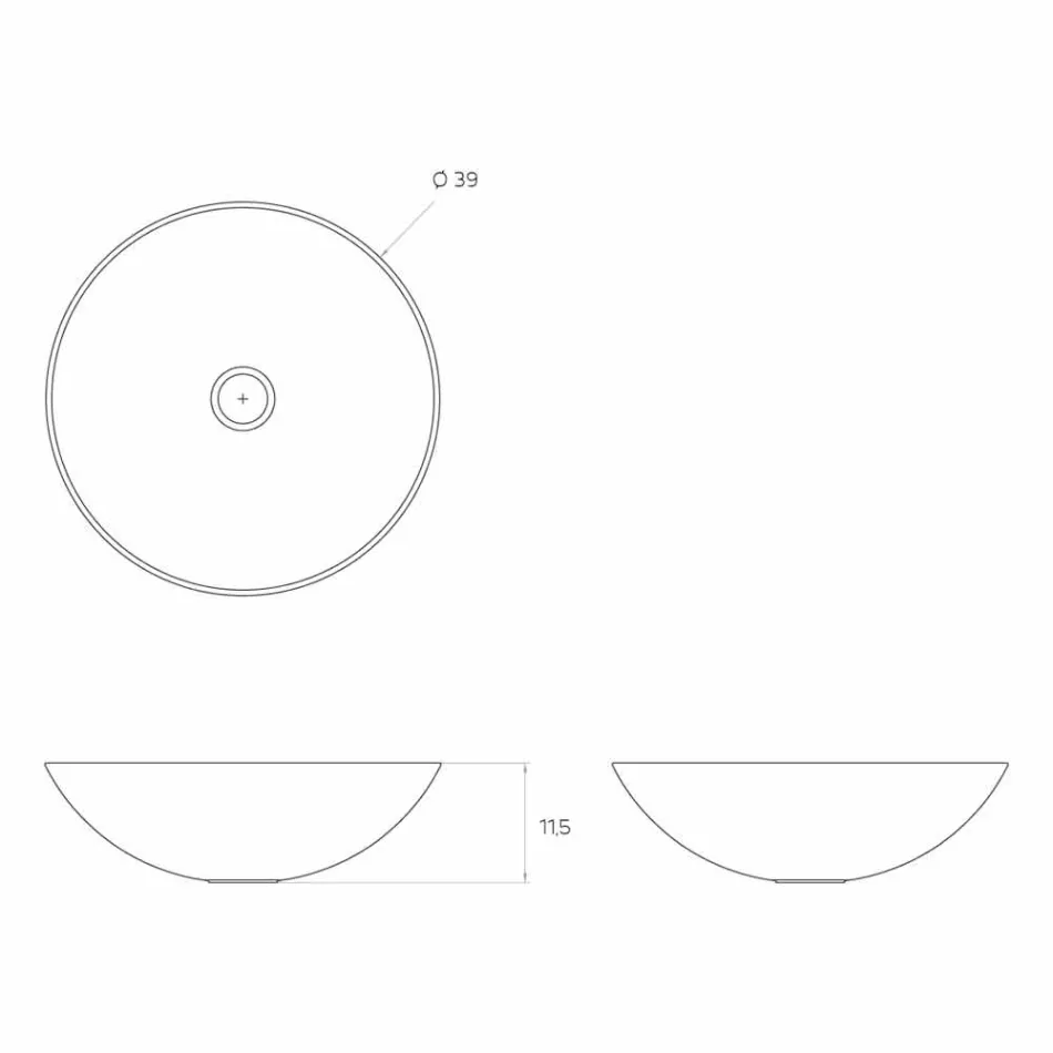 Lavabo da appoggio freestanding circolare moderno made in Italy,Donnas Viadurini