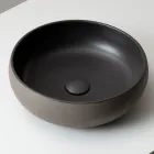 Lavabo da Appoggio in Argilla Raku Chiara o Scura Tornito a Mano - Prisma Viadurini