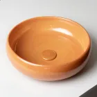 Lavabo da Appoggio in Argilla Raku e Lustro Metallico Craquele’ - Prisma Viadurini