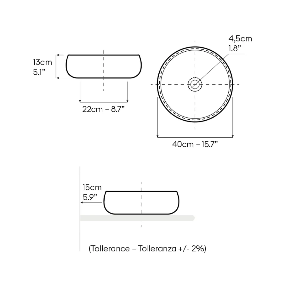 Lavabo da Appoggio in Argilla Raku Metallica Tornito a Mano - Prisma Viadurini