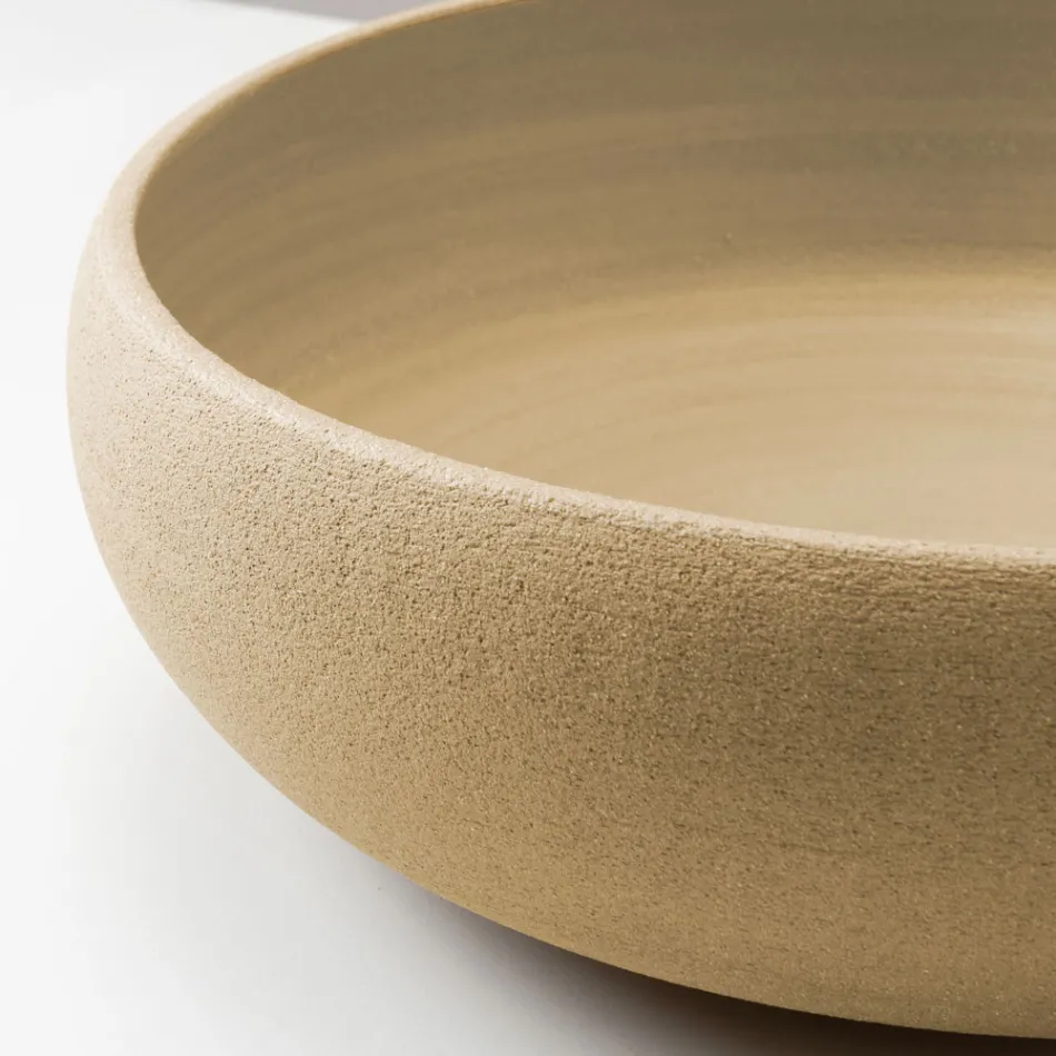 Lavabo da Appoggio in Argilla Refrattaria Scura od Ocra - Prisma Viadurini