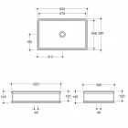 Lavabo da appoggio in ceramica bicolore prodotto in Italia Debora Viadurini