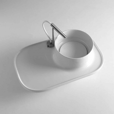 Lavabo da appoggio in ceramica dal design moderno Marta Viadurini