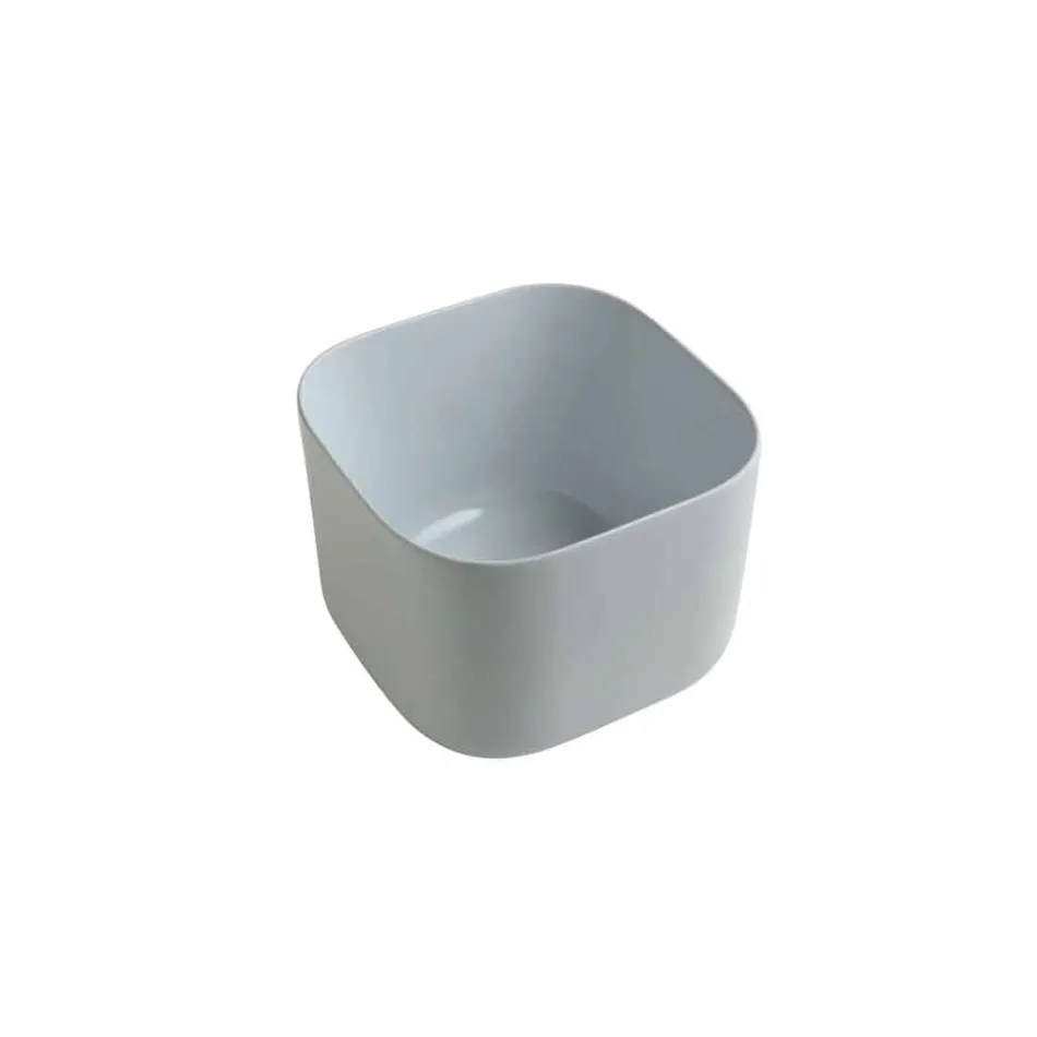 Lavabo da appoggio in ceramica design moderno Star Square 40x40 cm Viadurini