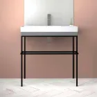 Lavabo da appoggio in ceramica di design fatto in Italia, Viviano Viadurini