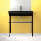 Lavabo da appoggio in ceramica di design fatto in Italia, Viviano Viadurini
