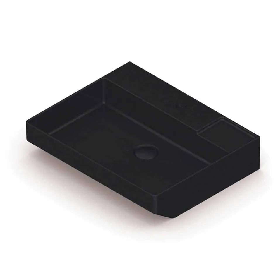 Lavabo da appoggio in ceramica di design fatto in Italia, Viviano Viadurini