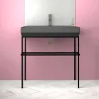 Lavabo da appoggio in ceramica di design fatto in Italia, Viviano Viadurini