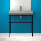 Lavabo da appoggio in ceramica di design fatto in Italia, Viviano Viadurini