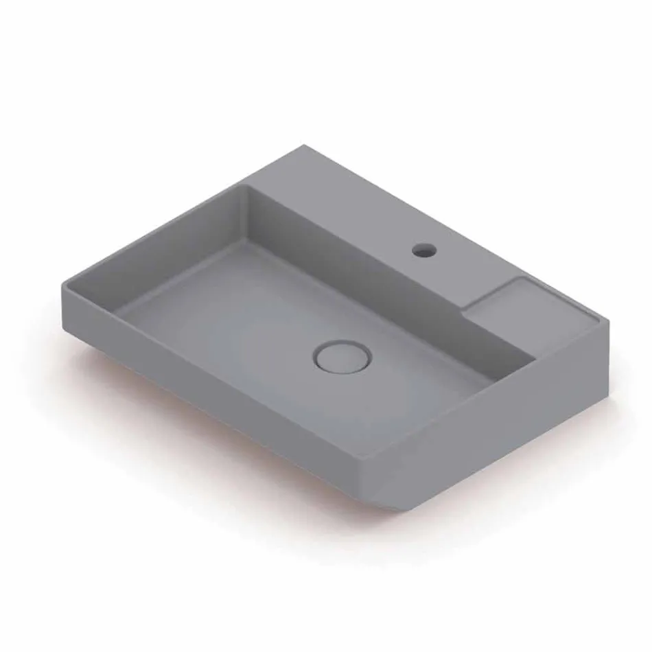 Lavabo da appoggio in ceramica di design fatto in Italia, Viviano Viadurini