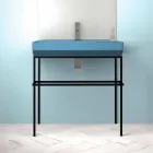 Lavabo da appoggio in ceramica di design fatto in Italia, Viviano Viadurini