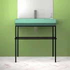Lavabo da appoggio in ceramica di design fatto in Italia, Viviano Viadurini