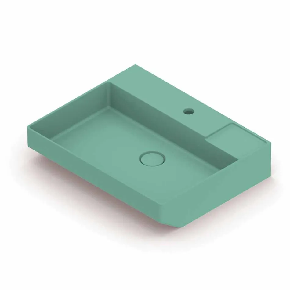 Lavabo da appoggio in ceramica di design fatto in Italia, Viviano Viadurini