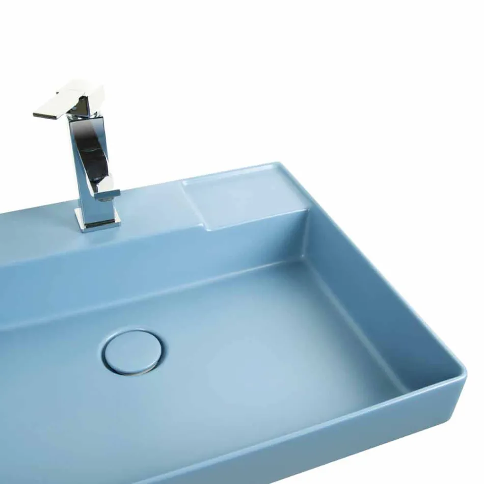 Lavabo da appoggio in ceramica di design fatto in Italia, Viviano Viadurini