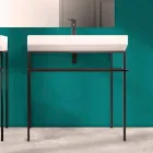 Lavabo da appoggio in ceramica di design fatto in Italia, Viviano Viadurini