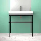 Lavabo da appoggio in ceramica di design fatto in Italia, Viviano Viadurini