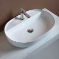 Lavabo da Appoggio in Ceramica e Foro Rubinetteria Design Moderno - Papavero