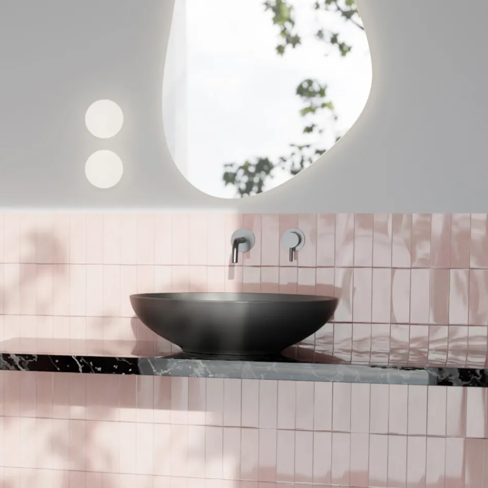 Lavabo da Appoggio in Ceramica Lucida o Opaca Made in Italy - Ferry Viadurini