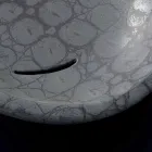 Lavabo da appoggio in ceramica stampa cocco grigio made Italy Glossy Viadurini