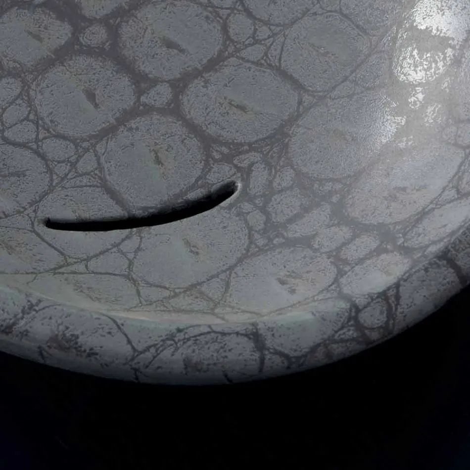 Lavabo da appoggio in ceramica stampa cocco grigio made Italy Glossy Viadurini