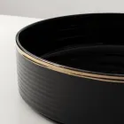 Lavabo da Appoggio in Gres Porcellanato con Bordo Smaltato - Vibrazione Viadurini