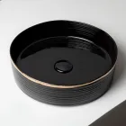 Lavabo da Appoggio in Gres Porcellanato con Bordo Smaltato - Vibrazione Viadurini