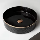 Lavabo da Appoggio in Gres Porcellanato con Bordo Smaltato - Vibrazione Viadurini