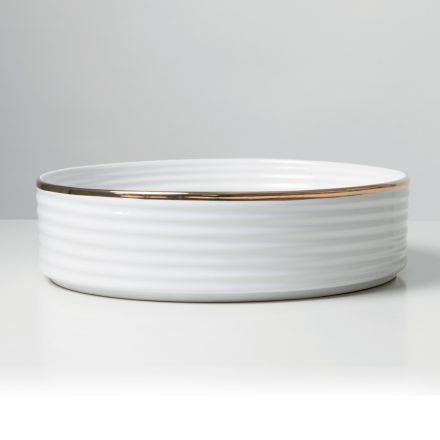 Lavabo da Appoggio in Gres Porcellanato con Bordo Smaltato - Vibrazione Viadurini