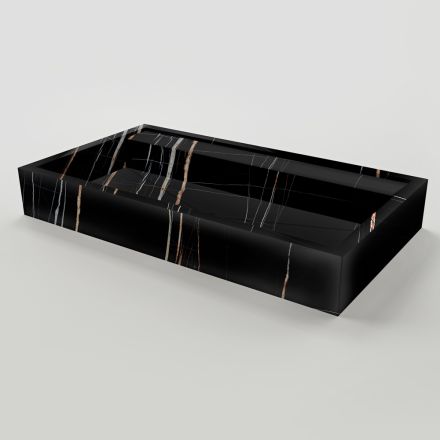 Lavabo da Appoggio in Gres Porcellanato Effetto Marmo Made in Italy - Cervia Viadurini