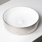 Lavabo da Appoggio in Gres Porcellanato Ondulato Made in Italy - Vibrazione Viadurini