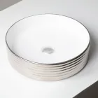 Lavabo da Appoggio in Gres Porcellanato Ondulato Made in Italy - Vibrazione Viadurini