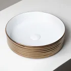 Lavabo da Appoggio in Gres Porcellanato Ondulato Made in Italy - Vibrazione Viadurini