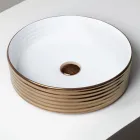 Lavabo da Appoggio in Gres Porcellanato Ondulato Made in Italy - Vibrazione Viadurini