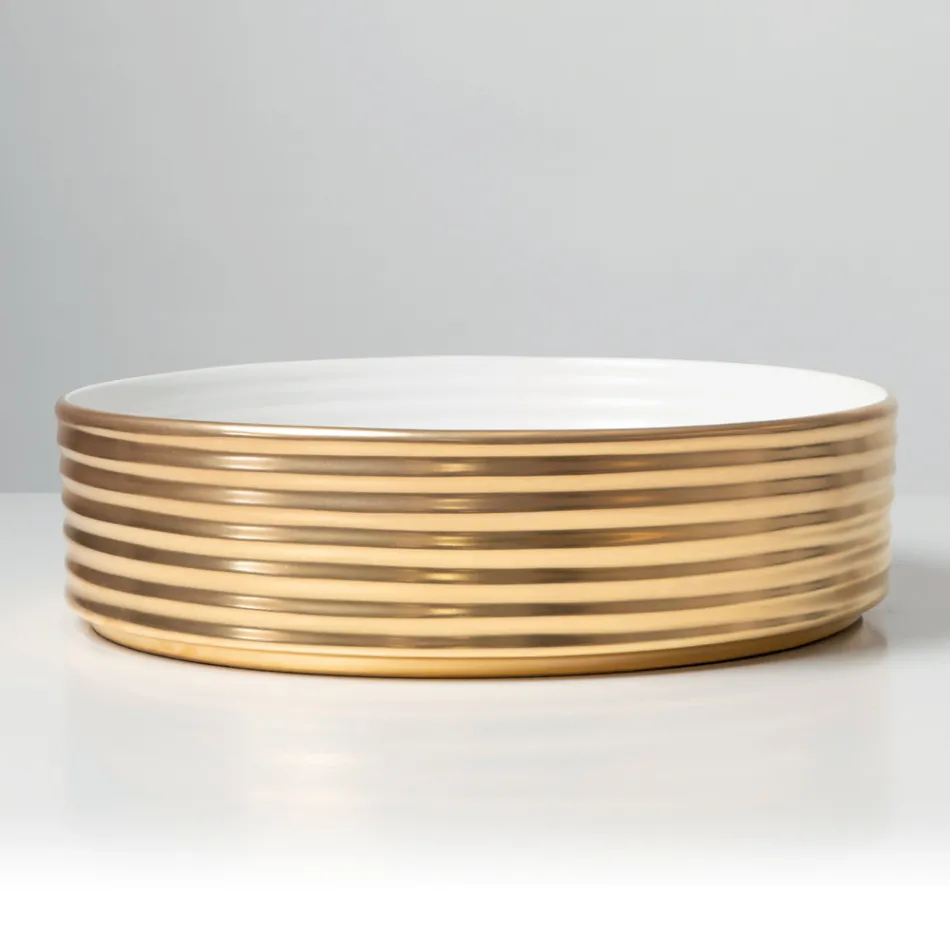 Lavabo da Appoggio in Gres Porcellanato Ondulato Made in Italy - Vibrazione Viadurini