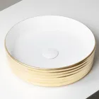 Lavabo da Appoggio in Gres Porcellanato Ondulato Made in Italy - Vibrazione Viadurini