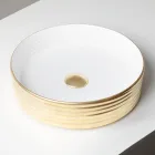 Lavabo da Appoggio in Gres Porcellanato Ondulato Made in Italy - Vibrazione Viadurini