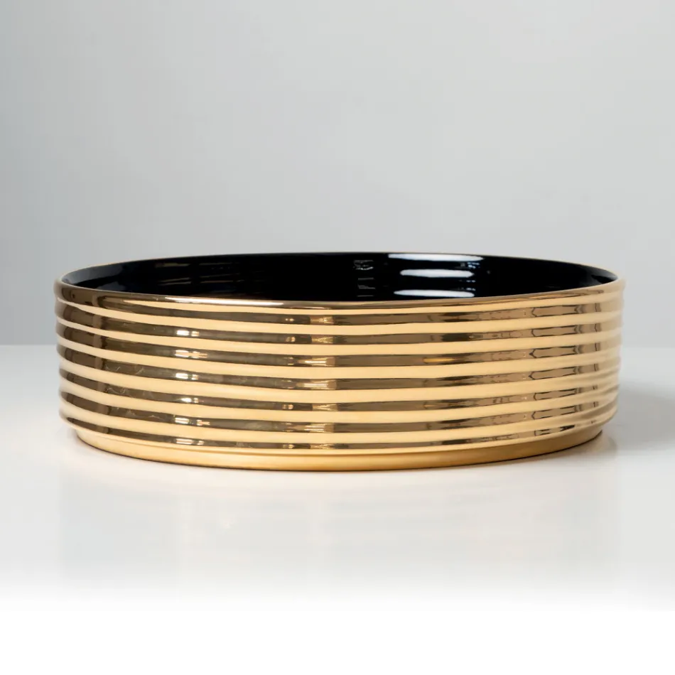 Lavabo da Appoggio in Gres Porcellanato Ondulato Made in Italy - Vibrazione Viadurini