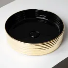 Lavabo da Appoggio in Gres Porcellanato Ondulato Made in Italy - Vibrazione Viadurini